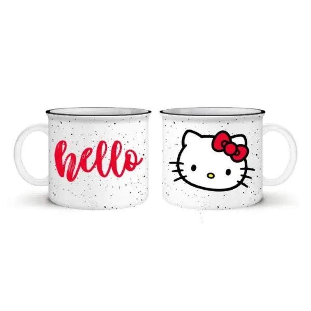 Hello Kitty Speckled White and Red Mug